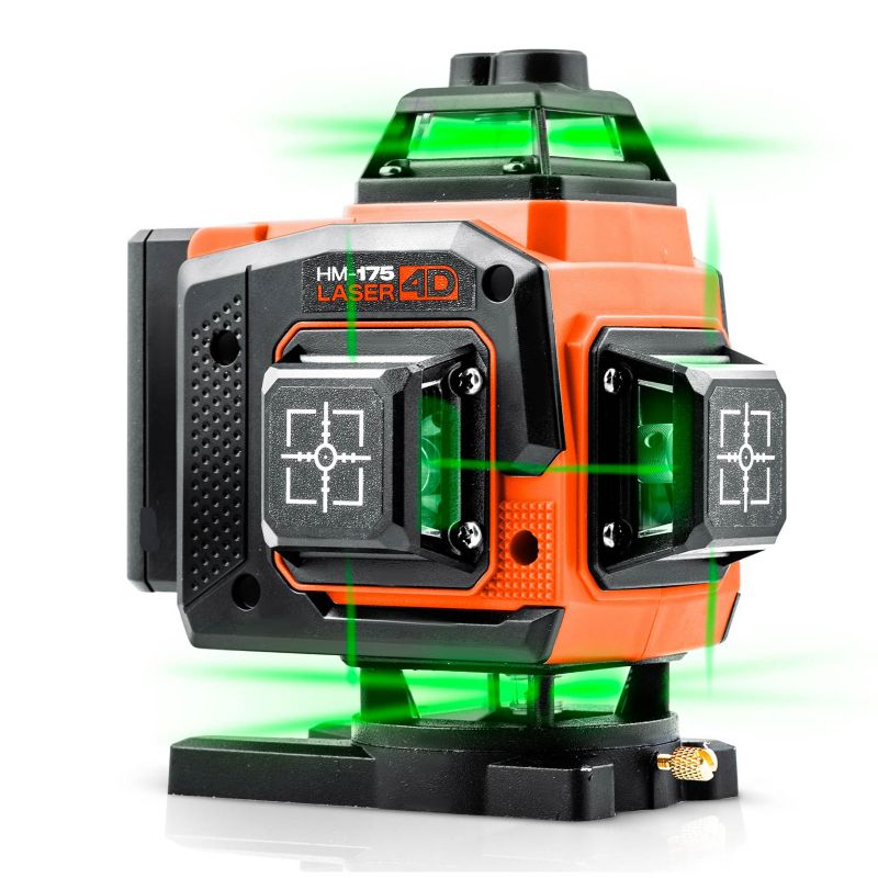 Poziomica laserowa Humberg HM-175 laser krzyżowy 4D samopoziomujący 2xAKU 16 linii 1szt.