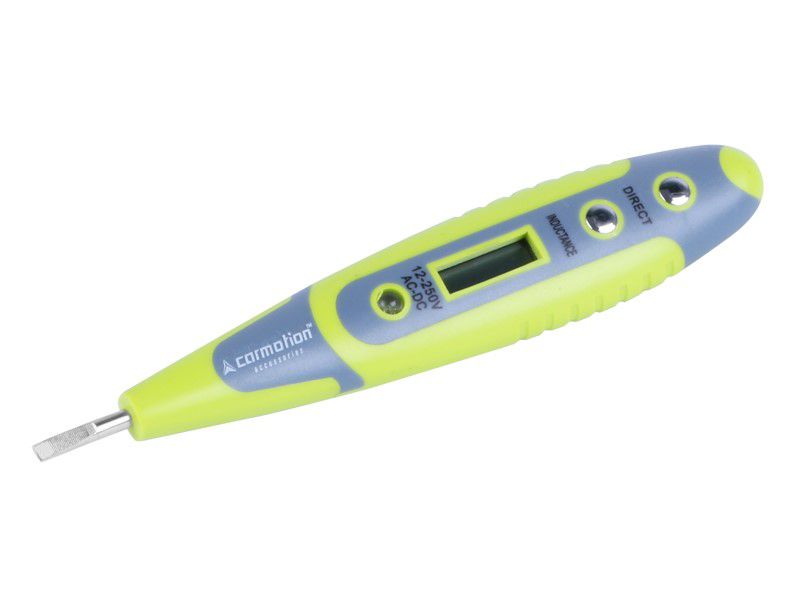 Próbnik napięcia DC/AC z LCD, 12 do 250V, - Carmotion, 1szt.