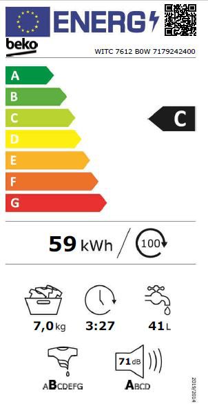 Pralka do zabudowy Beko 7 kg WITC 7612 BOW