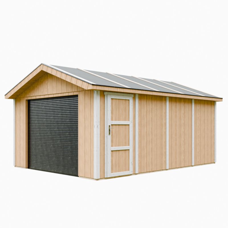 Premium quality garaż Timbela M991B-HARVEST HONEY 17 m² konstrukcja z paneli LP Smartside 1 szt.