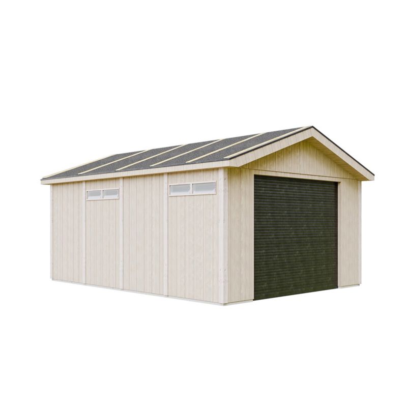 Premium quality garaż Timbela M991B-TUNDRA GREY 17 m² konstrukcja z paneli LP Smartside 1 szt.