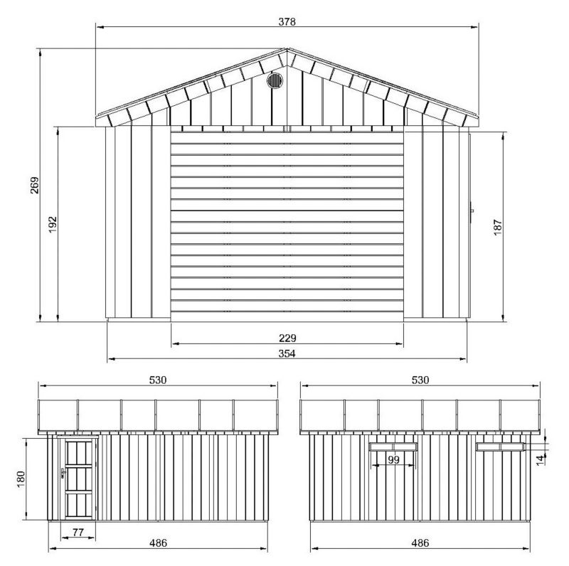 Premium quality garaż Timbela M991B-TUNDRA GREY 17 m² konstrukcja z paneli LP Smartside 1 szt.