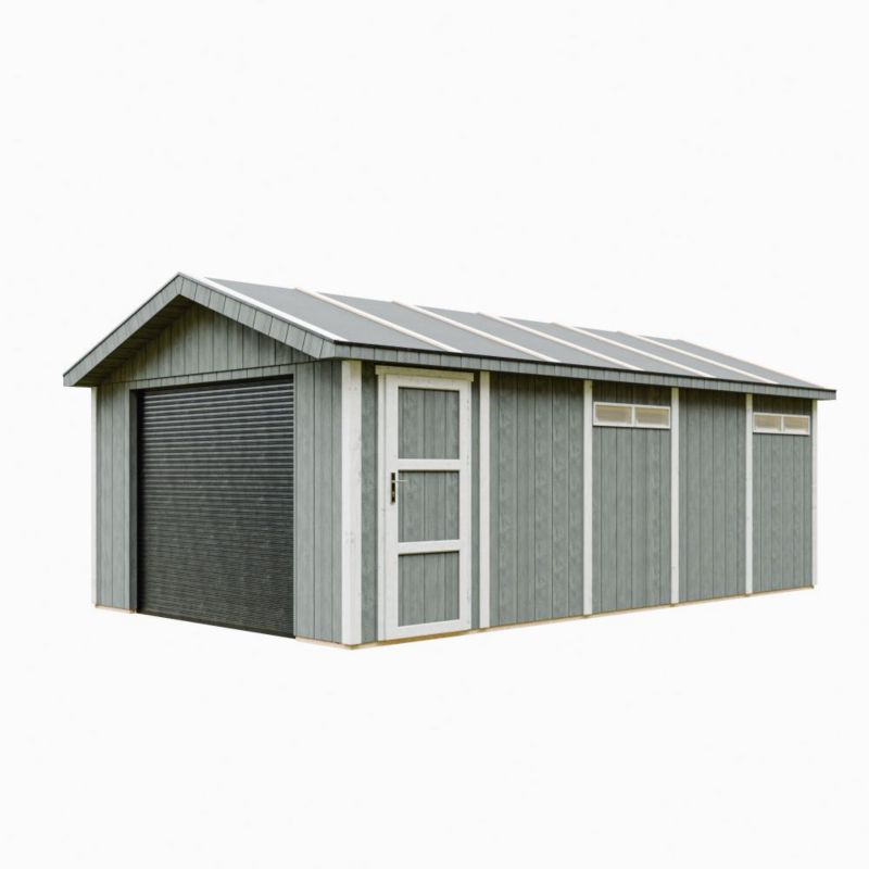 Premium quality garaż Timbela M992B-CAVERN STEEL 21 m² konstrukcja z paneli LP Smartside 1 szt.