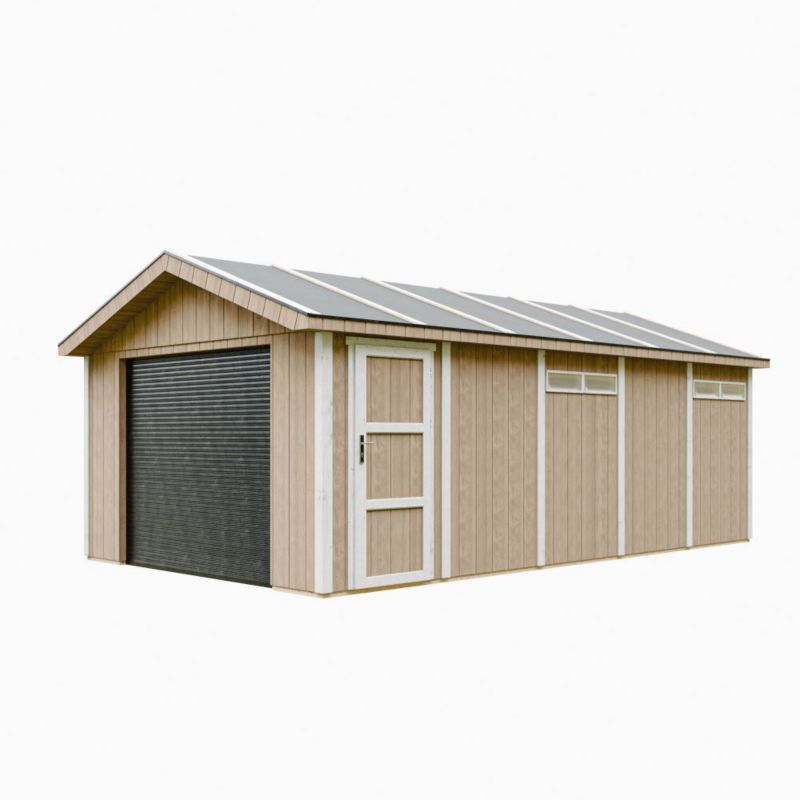 Premium quality garaż Timbela M992B-TERRA BROWN 21 m² konstrukcja z paneli LP Smartside 1 szt.