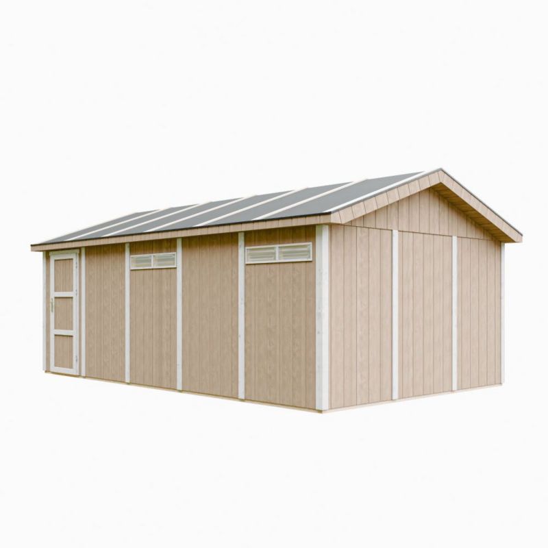 Premium quality garaż Timbela M992B-TERRA BROWN 21 m² konstrukcja z paneli LP Smartside 1 szt.