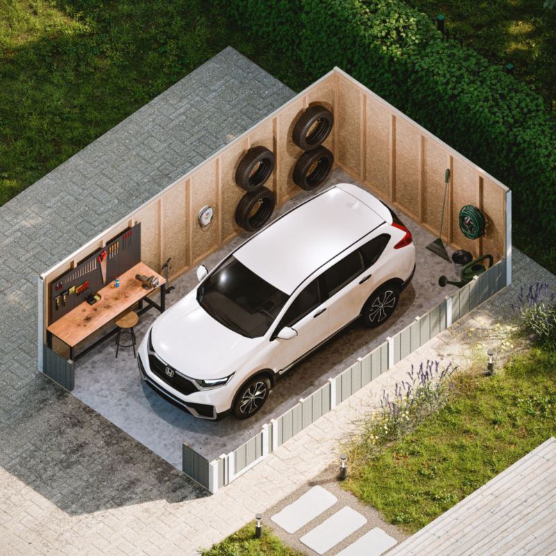 Premium quality garaż Timbela M992B-TERRA BROWN 21 m² konstrukcja z paneli LP Smartside 1 szt.