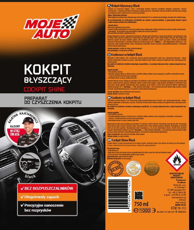 Preparat Moje Auto Kokpit błyszczący 750 ml black