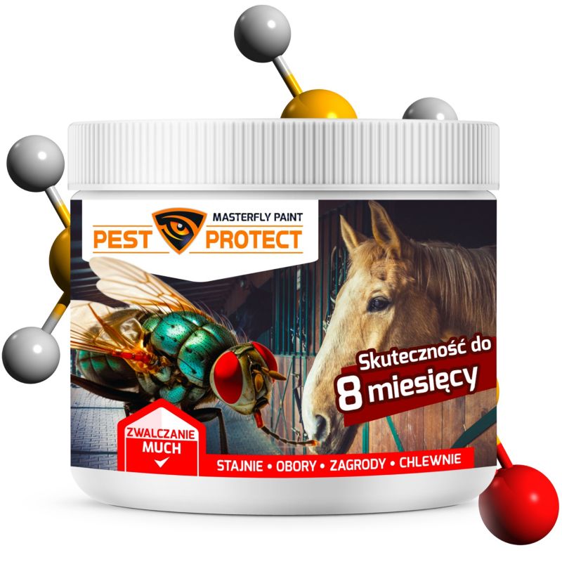 Preparat na Muchy PEST PROTECT 125g + pędzel Środek Proszek w Stajni Oborze, do Obory Chlewni, 1szt.