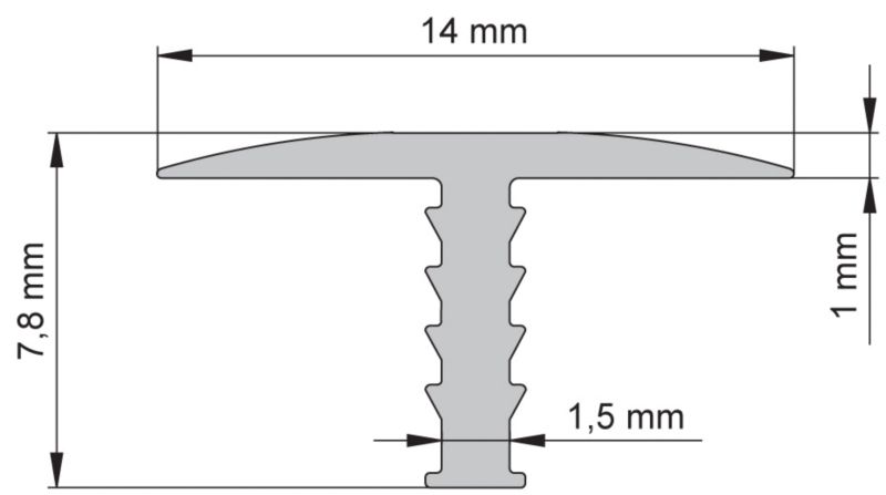Profil aluminiowy Diall typ T 14 mm chrom 2,5 m