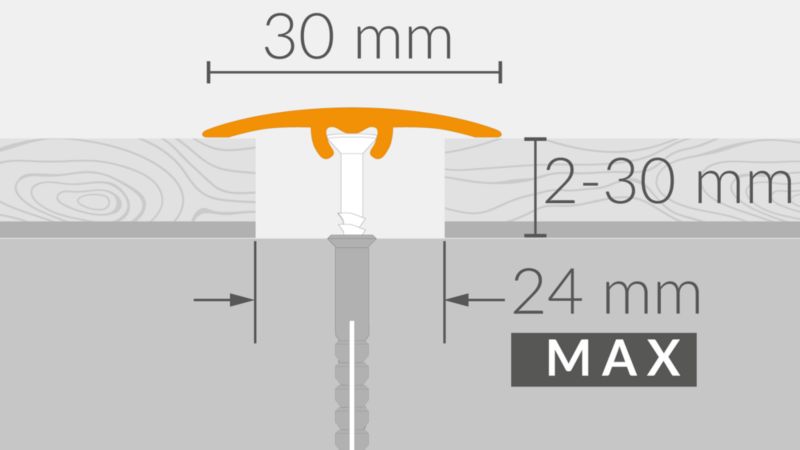 Profil aluminiowy dylatacyjny GoodHome 30 x 930 mm srebrny nr 26