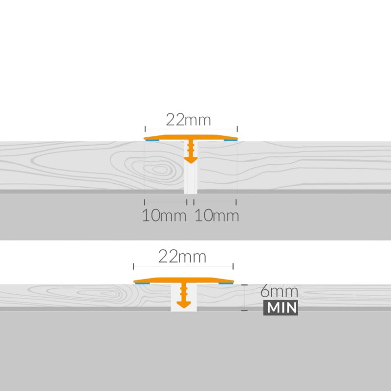 Profil aluminiowy GoodHome CS22 dylatacyjny 0,93 m czarny