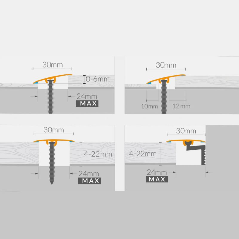 Profil aluminiowy GoodHome CS30 uniwersalny 1,86 m C32 dąb rustic