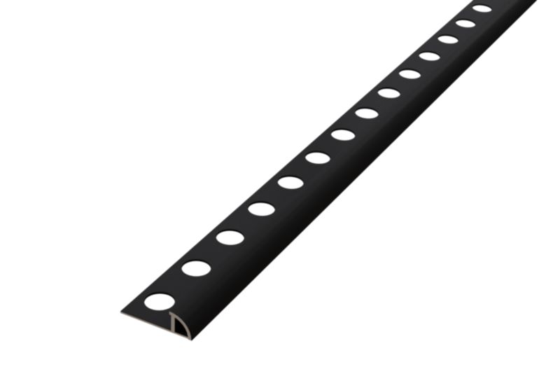 Profil aluminiowy narożny wykończeniowy ARC Lambro czarny matowy do płytek 1.2cm x 270cm 1 szt.