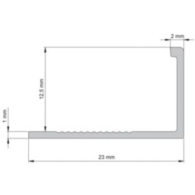 Profil aluminiowy narożny Diall 12,5 mm typ L chrom 2,5 m