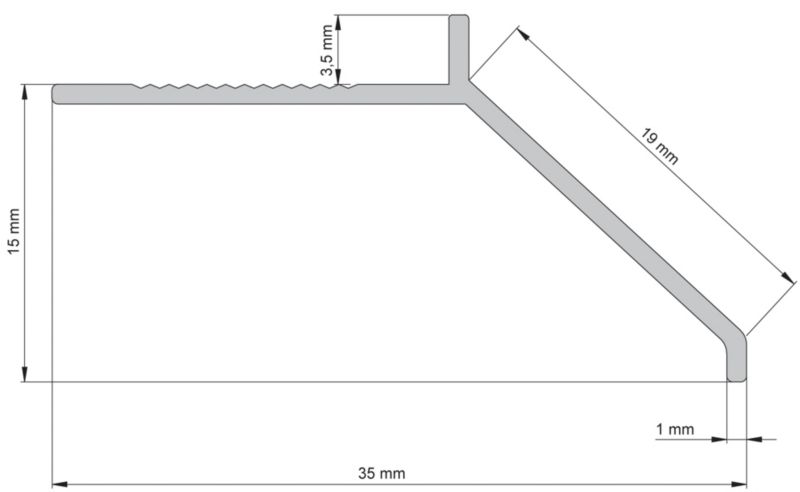 Profil aluminiowy okapowy Diall surowe aluminium 2,5 m