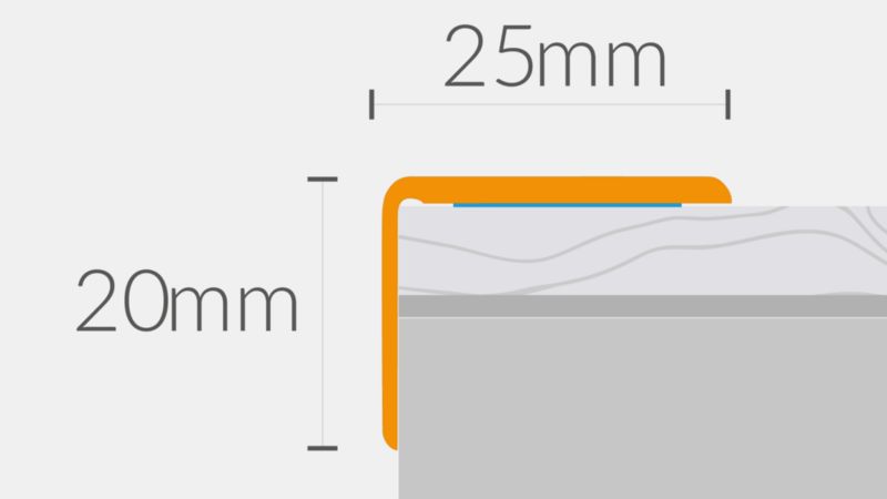 Profil aluminiowy schodowy GoodHome 25 x 1200 mm dąb loft nr 06