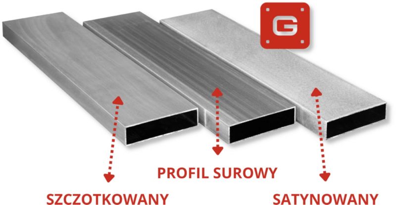 Profil Aluminiowy SZCZOTKOWANY GAL-INDUSTRIAL 20x10x2 mm 330 cm Rura Prostokątna Na wymiar 1 szt.