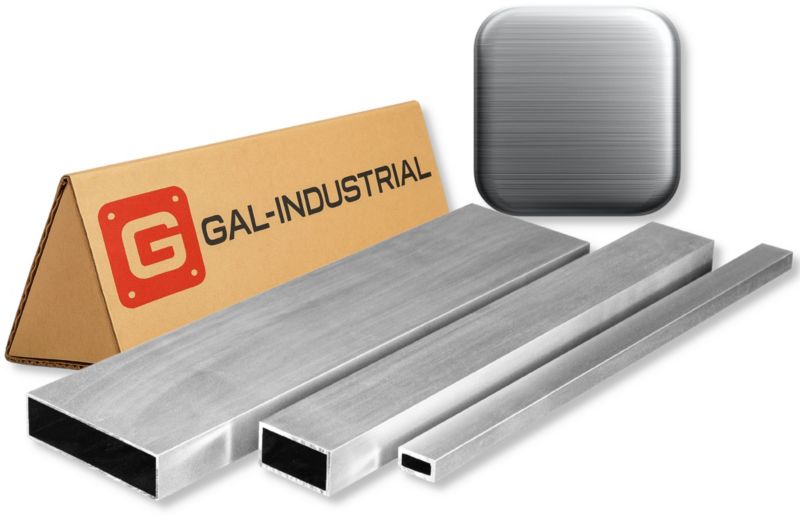 Profil Aluminiowy SZCZOTKOWANY GAL-INDUSTRIAL 20x10x2 mm 330 cm Rura Prostokątna Na wymiar 1 szt.