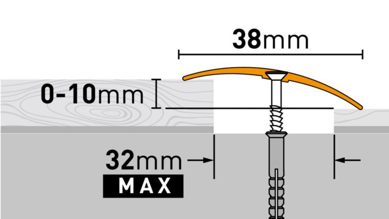 Profil aluminiowy wyrównujący GoodHome 38 x 930 mm złoty nr 27