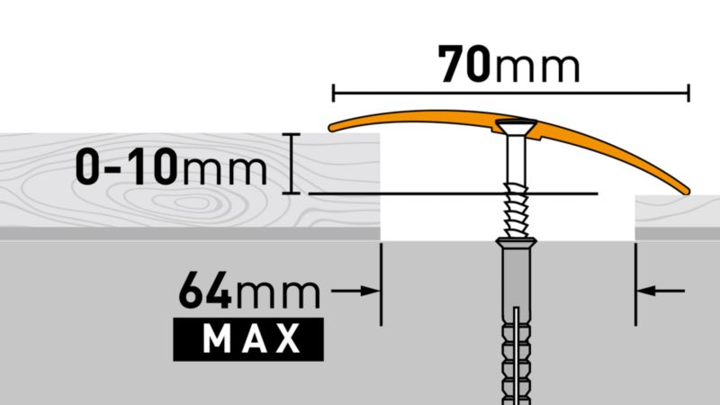 Profil aluminiowy wyrównujący GoodHome 70 x 930 mm srebrny nr 26