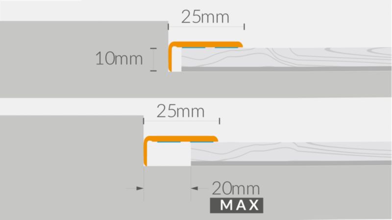 Profil aluminiowy zakończeniowy GoodHome 25 x 1200 mm dąb santana nr 19