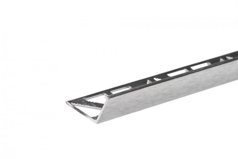 Profil do glazury narożny Cezar Srebrny El-Poler Szczotkowany Połysk 2500x12,5mm aluminiowy 1 szt.