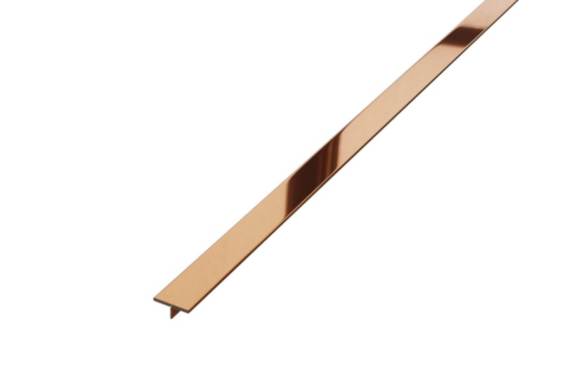Profil fugowy spoinowy rektyfikowany Ts Lambro ozdobny teownik miedziany połysk 1.5cm x 270cm 1 szt.