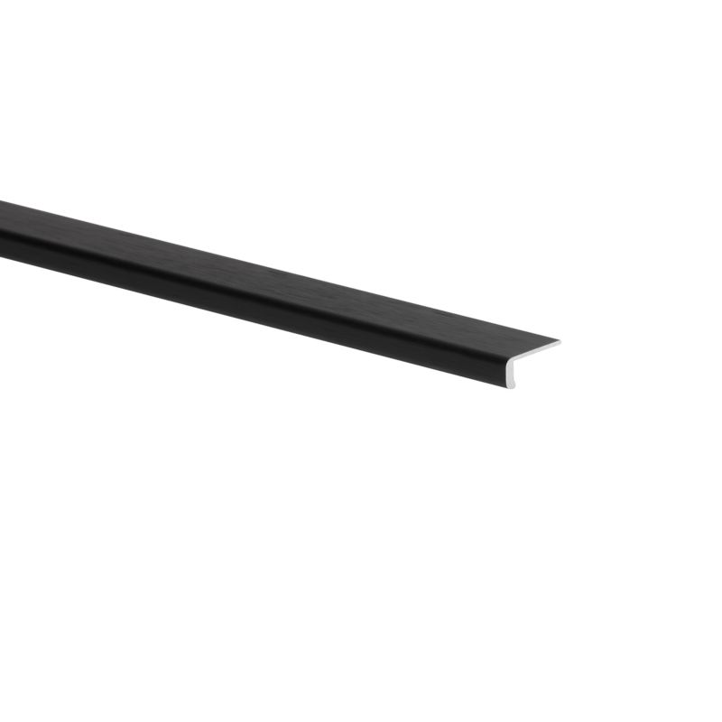 Profil krawędziowy aluminiowy szczotkowany 2000 x 18 x 3 x 1 mm czarny