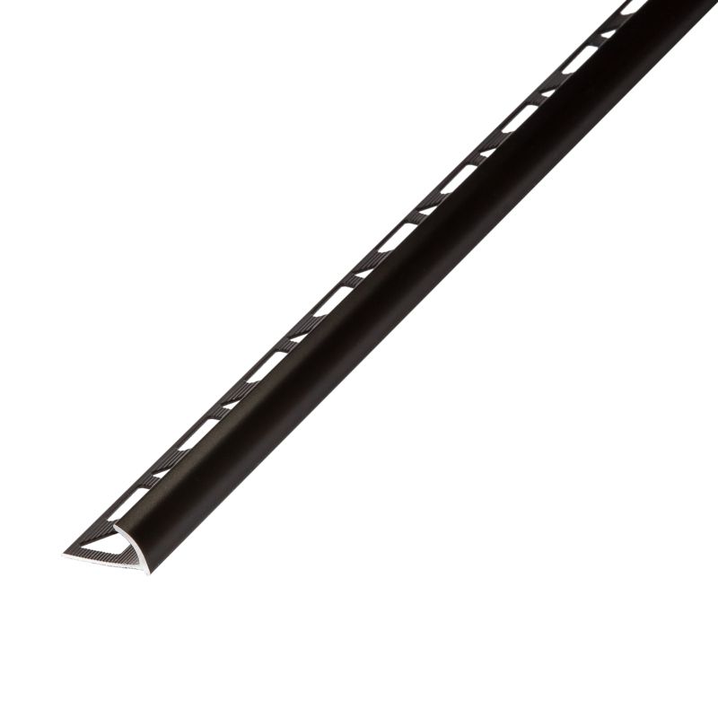 Profil krawędziowy owalny aluminiowy Diall 12,5 mm czarny 2,5 m