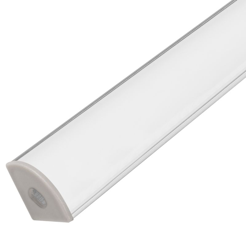 Profil LED MasterLED 1m kątowy do taśmy anodowany z mlecznym kloszem aluminiowy 1 szt.