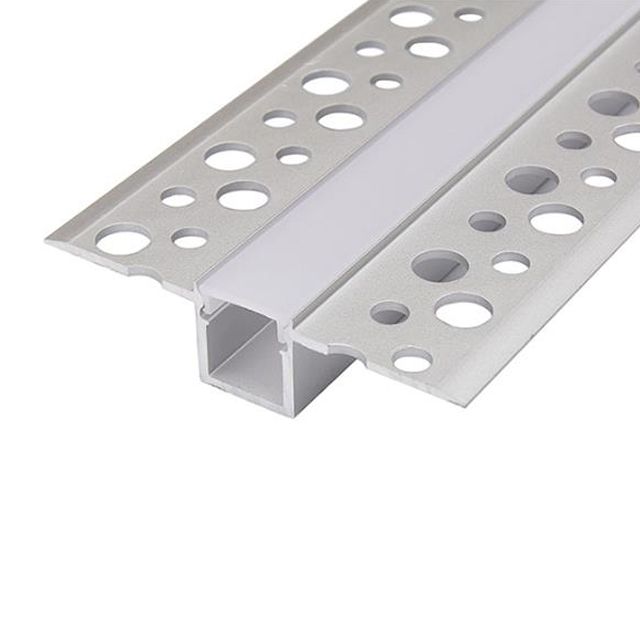 Profil LED MasterLED 2m do płyt gipsowo-kartonowych korytko 10mm anodowany z mlecznym kloszem 1 szt.