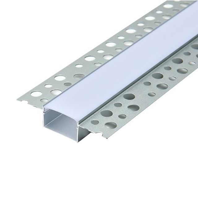 Profil LED MasterLED 2m do płyt gipsowo-kartonowych korytko 20mm anodowany z mlecznym kloszem 1 szt.