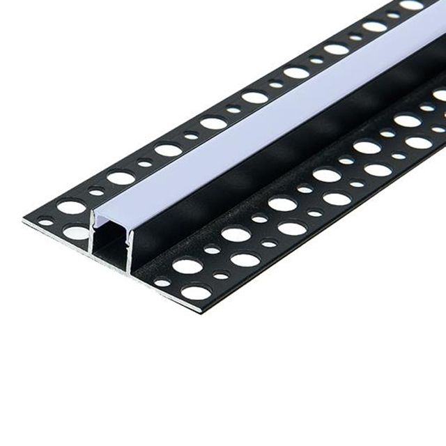 Profil LED MasterLED 2m GK do płytek czarny z mlecznym kloszem aluminiowy 1 szt.
