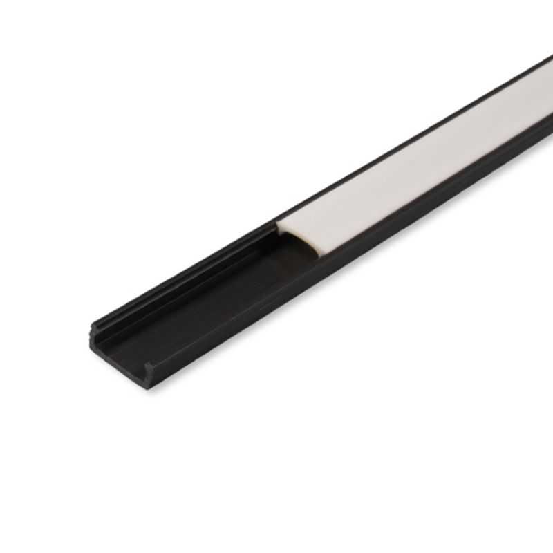 Profil LED MasterLED PCV 16x7 Slim Czarny z mlecznym kloszem 2m 1 szt.