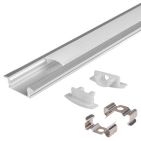 Profil LED XUDO wpuszczany GK 20mm 2m anodowany z kloszem mlecznym 1 szt.