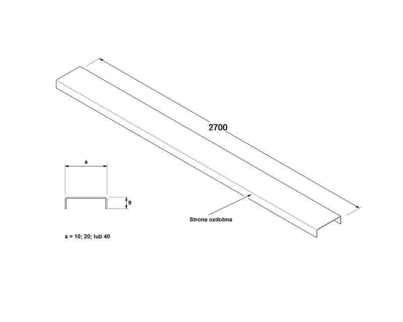 Profil metalowy C Lambro miedziany połysk 4cm x 270cm 1 szt.
