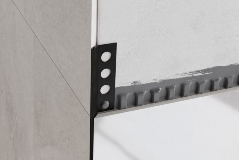 Profil narożny Rs Lambro do płytek ciętych na 45 stopni czarny matowy 1.4cm x 270 cm 1 szt.