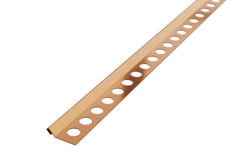 Profil narożny Rs Lambro do płytek ciętych na 45 stopni miedziany matowy 1.4 cm x 270 cm 1 szt.
