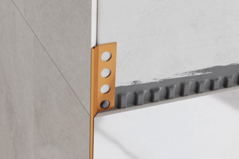 Profil narożny Rs Lambro do płytek ciętych na 45 stopni miedziany matowy 1.4 cm x 270 cm 1 szt.