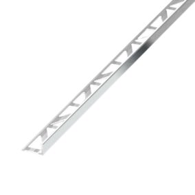 Profil narożny aluminiowy Diall 10 mm zewnętrzny srebrny szczotkowany 2,5 m