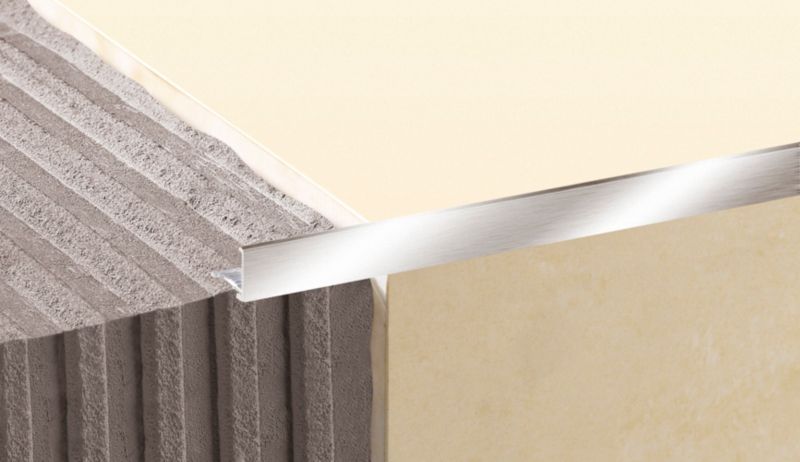 Profil narożny aluminiowy Diall 10 mm zewnętrzny srebrny szczotkowany 2,5 m