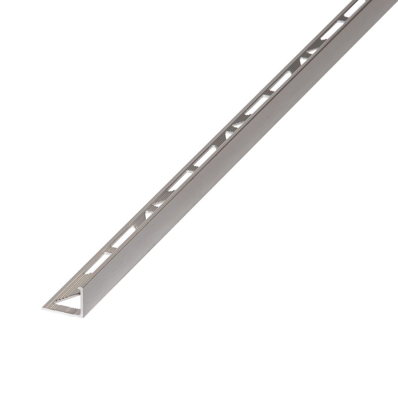 Profil narożny aluminiowy Diall 12,5 mm zewnętrzny srebrny szczotkowany 2,5 m