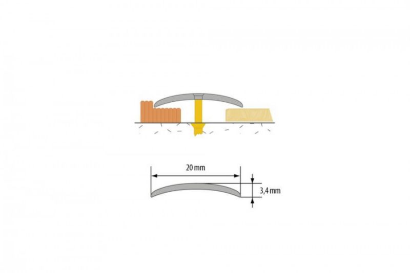 Profil progowy Cezar Złoty 20mm 1m aluminiowy 1 szt.
