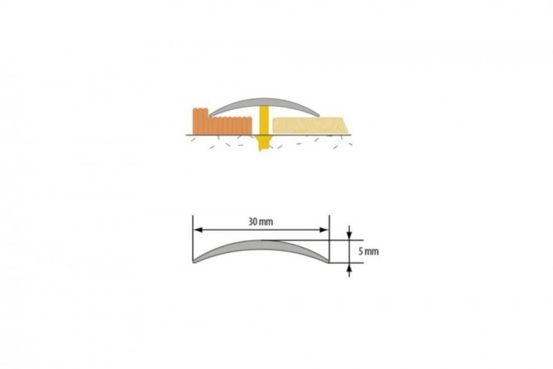 Profil progowy owalny Cezar Brązowy 30mm 2m aluminiowy 1 szt.