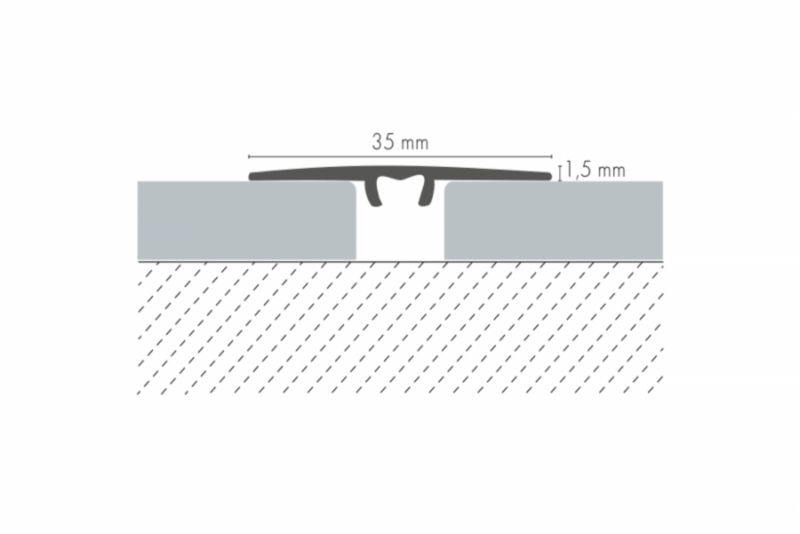 Profil progowy płaski Cezar Dąb Avero 35mm 0,93m aluminiowy 1 szt.