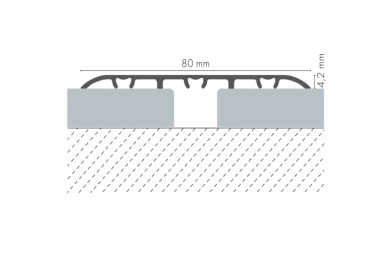 Profil progowy płaski owalny Cezar Szampan 80mm 1,8m aluminiowy 1 szt.