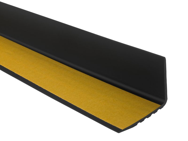 Profil schodowy 48x42mm, QUEST BHP, samoprzylepny ostrzegawczy antypoślizgowy nosek schodowy PCV, RD-ON, czarny, 1m