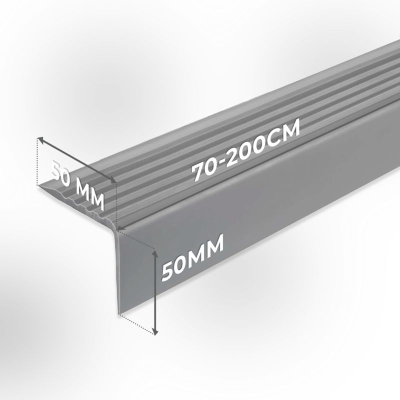 Profil schodowy 50x50mm, QUEST BHP, samoprzylepny ostrzegawczy antypoślizgowy nosek schodowy PCV, RGP-O, czerwony, 1.5m