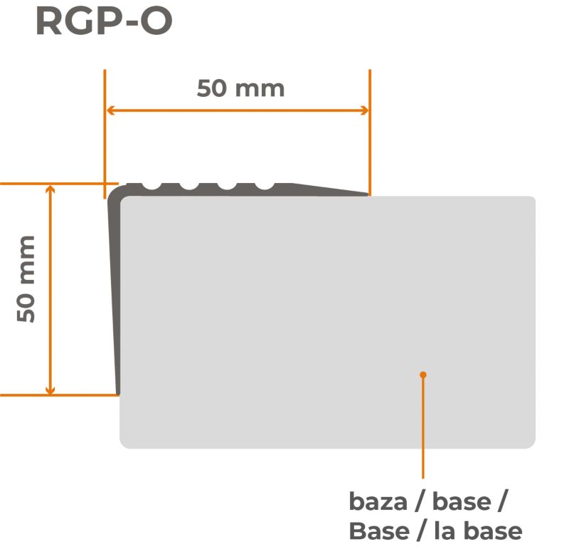 Profil schodowy 50x50mm, QUEST BHP, samoprzylepny ostrzegawczy antypoślizgowy nosek schodowy PCV, RGP-O, czerwony, 2m