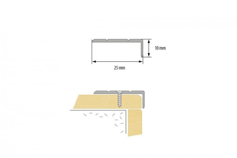 Profil schodowy Cezar Srebrny 2000x25x10mm aluminiowy 1 szt.